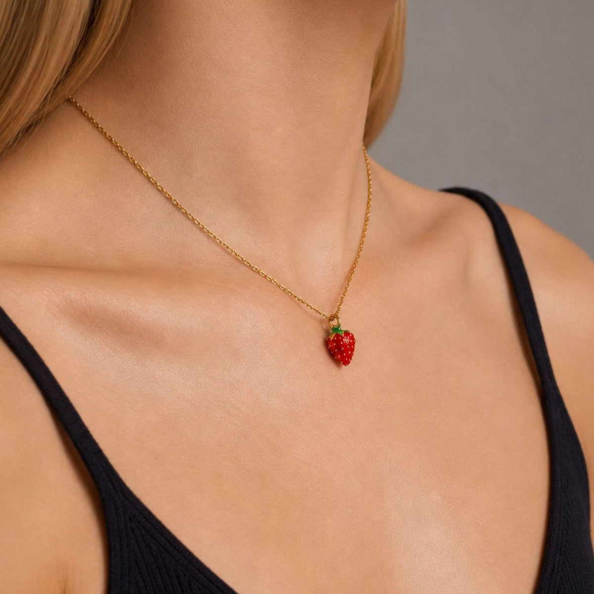 Strawberry Pendant Necklace