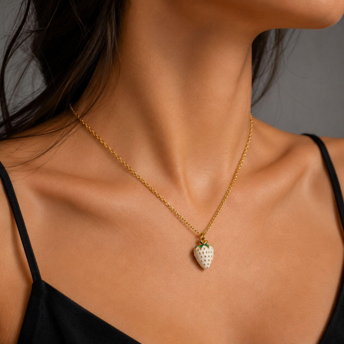 White Strawberry Necklace