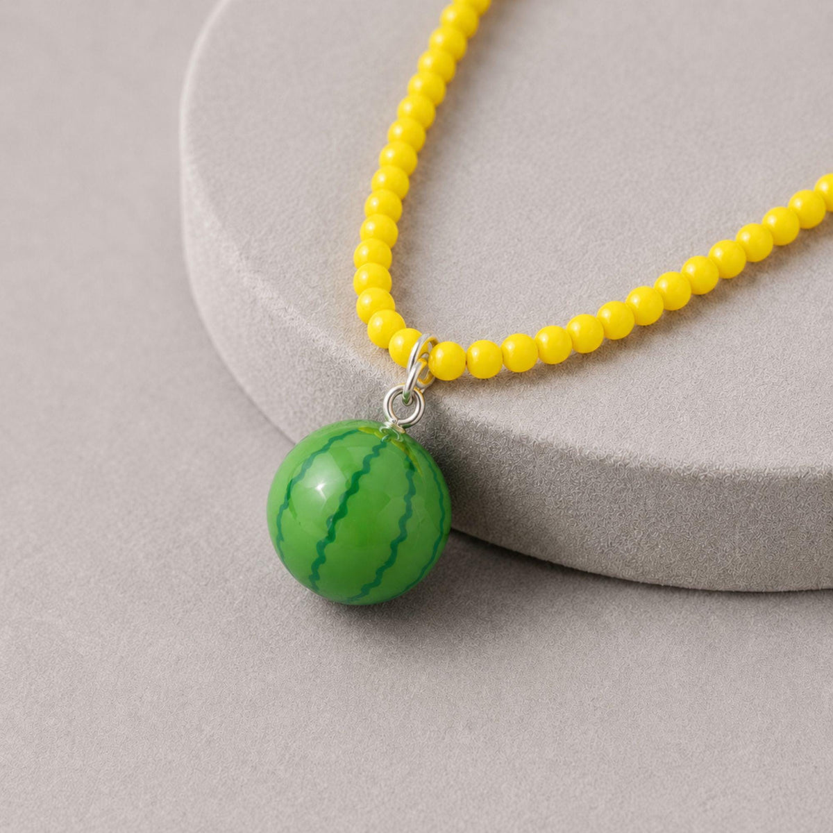 Watermelon Pendant Bead Necklace