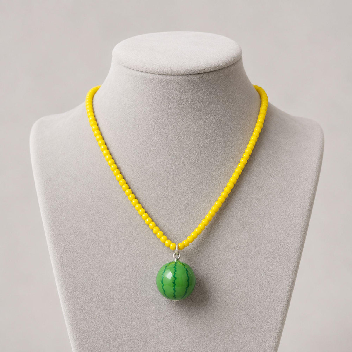 Watermelon Pendant Bead Necklace