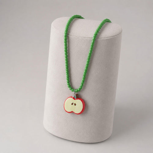 Apple Slice Pendant Bead Necklace