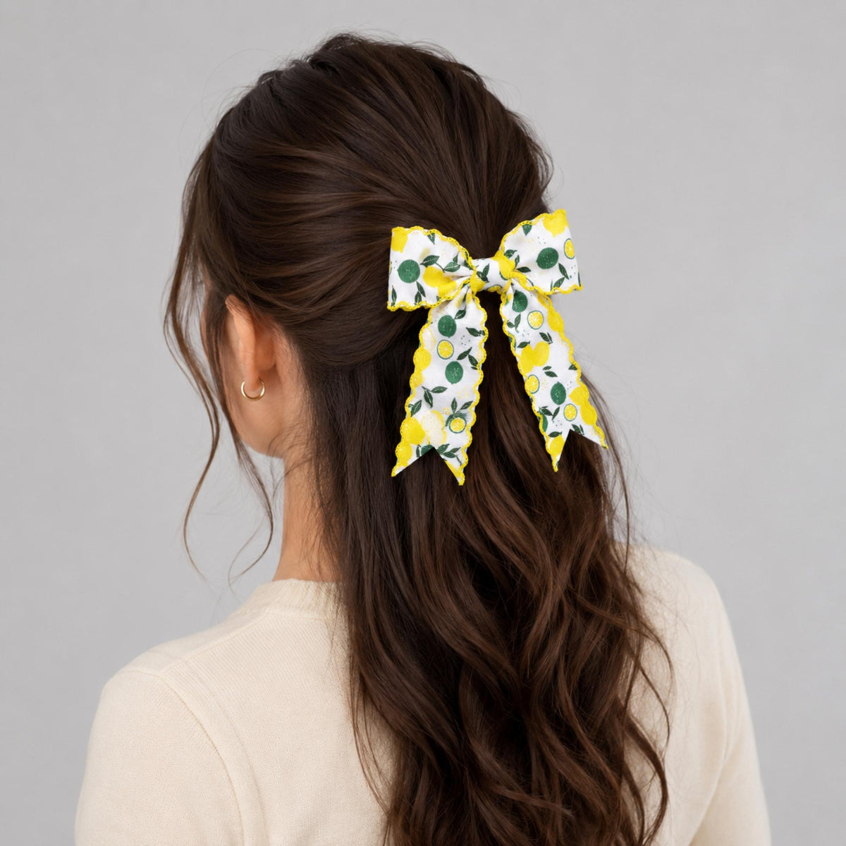 Lemon Hair Bow Clip Set