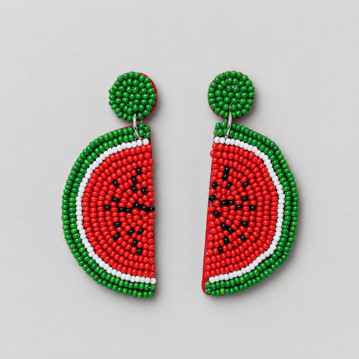 Beaded Watermelon Earrings