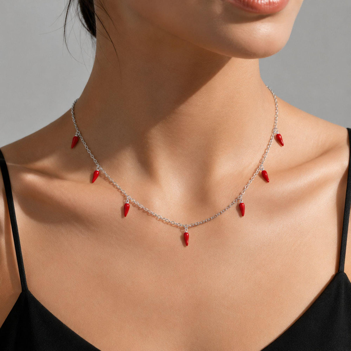 Red Chili Pepper Dangle Necklace