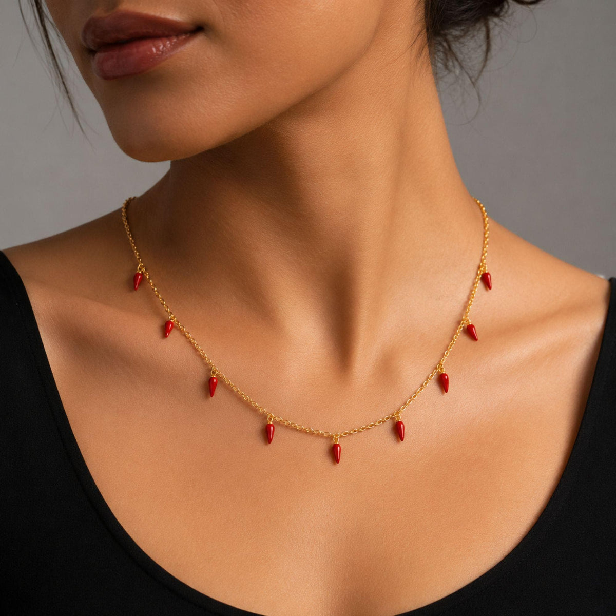 Red Chili Pepper Dangle Necklace