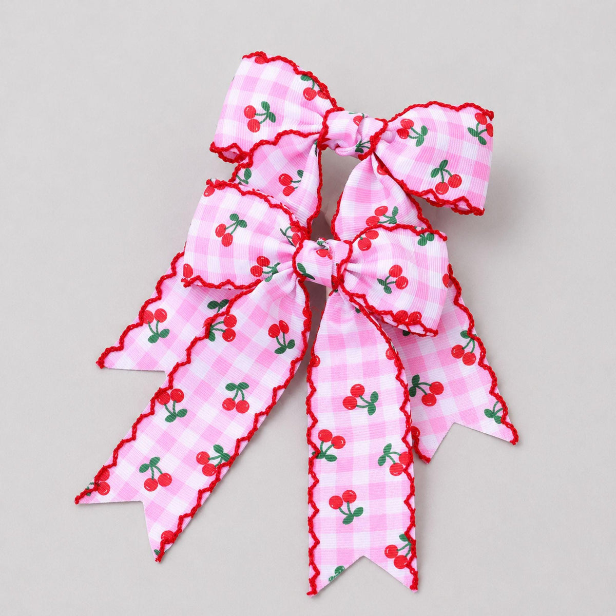 Cherry Hair Bow Clip Set