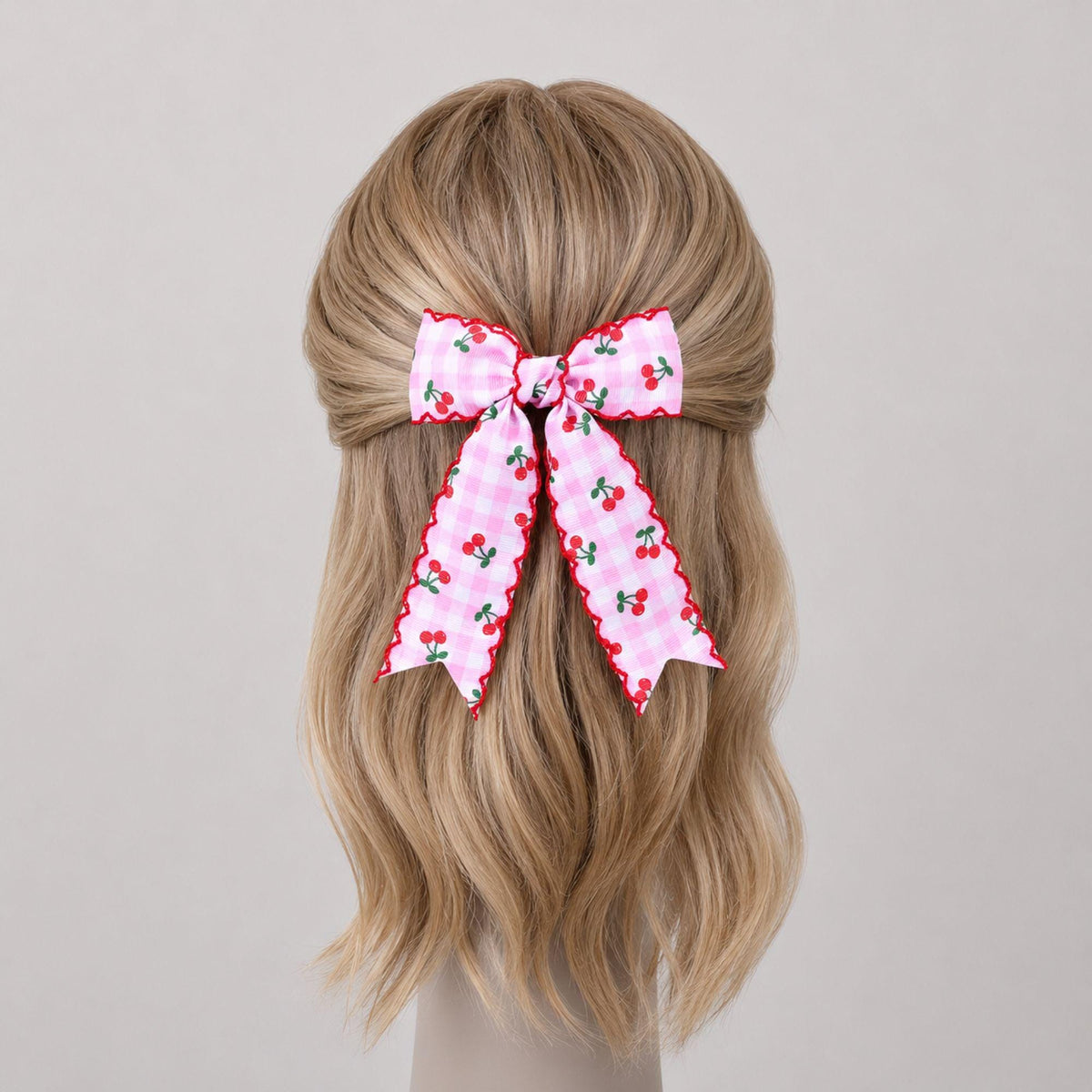 Cherry Hair Bow Clip Set