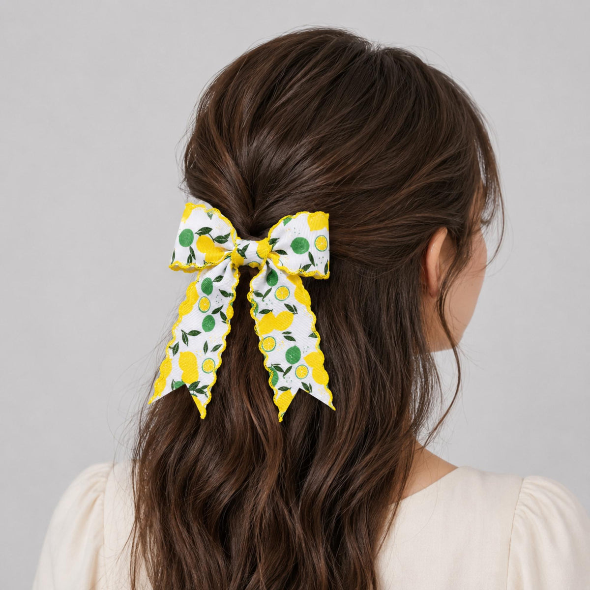 Lemon Hair Bow Clip Set