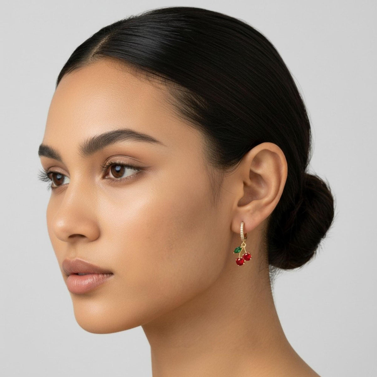 Cherry Hoop Earrings