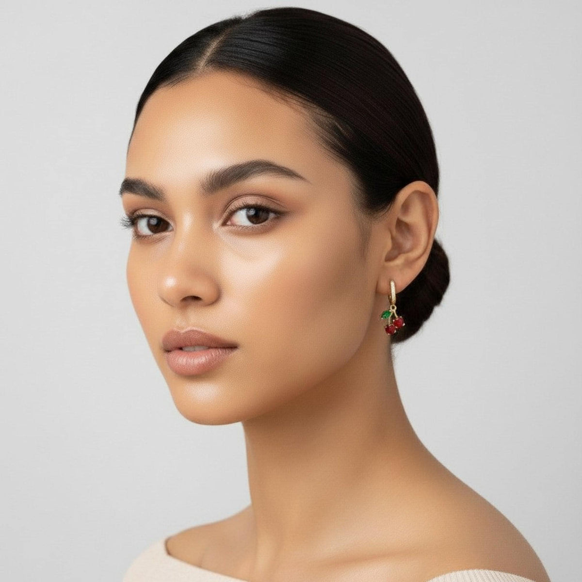 Cherry Hoop Earrings