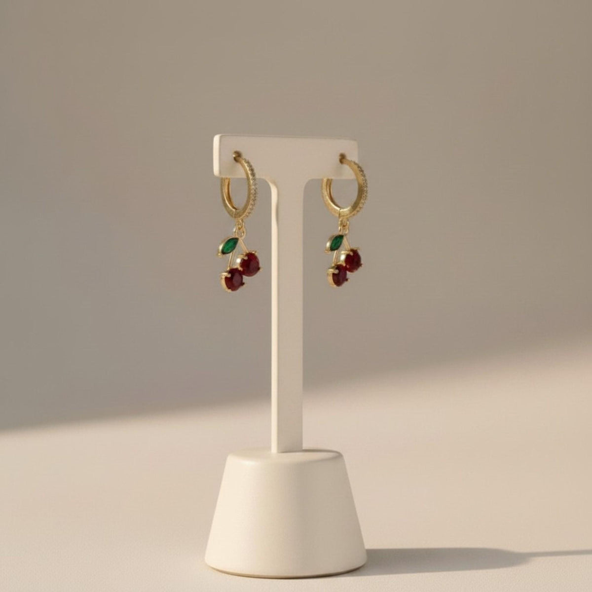Cherry Hoop Earrings