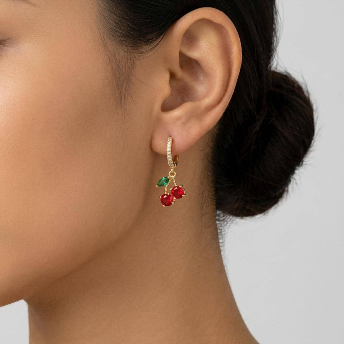 Cherry Hoop Earrings